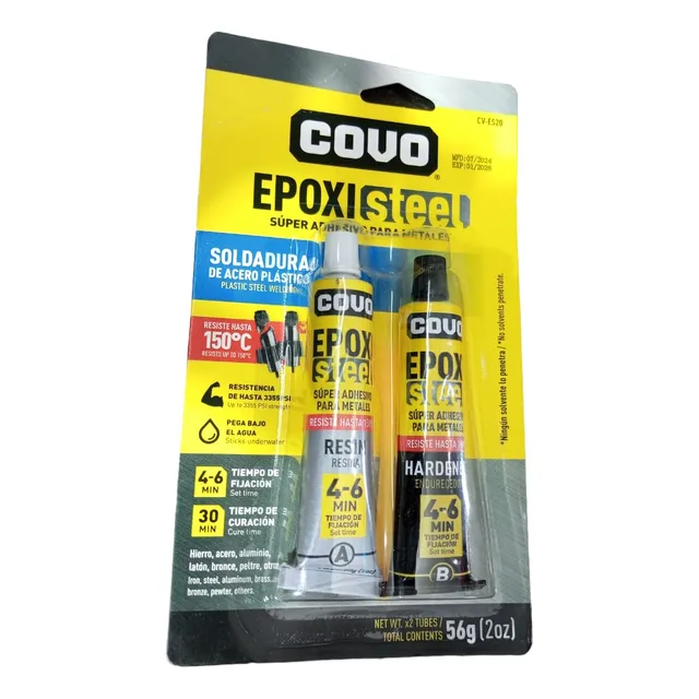 Pegamento Acero Plastico Epoxy Pega Covo