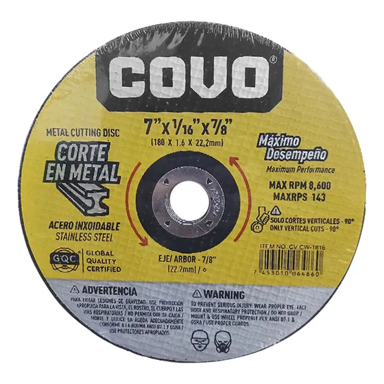 Disco De Corte Para Metal Extrafino 7  X 1/6  X 7/8 . X 5uni
