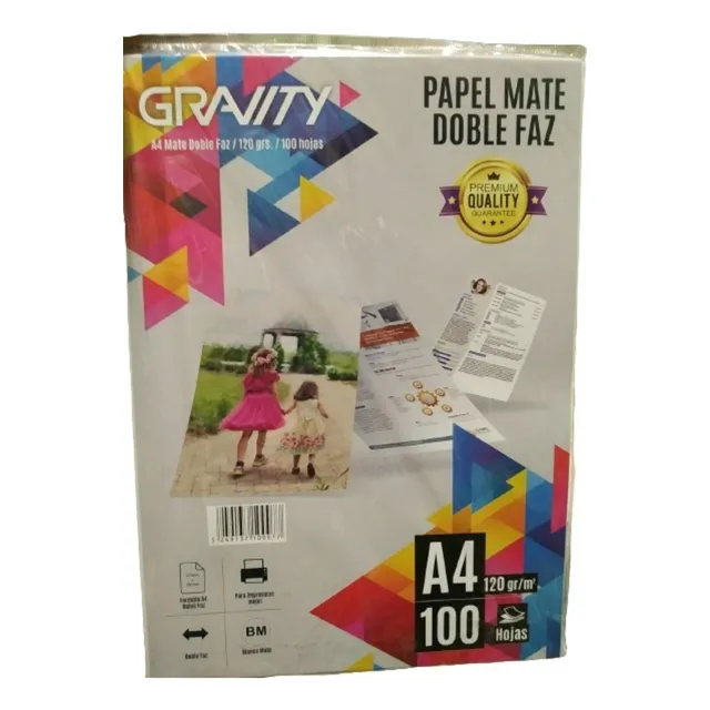 Papel Foto Mate Doble Faz 120gr A4 X 100 Hojas