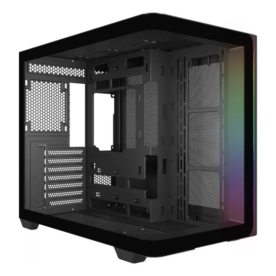 Gabinete Gamer Superframe Power Cube Cristal,sem Fans, Preto
