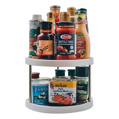 Rotating Kitchen Organizer Clear Storage Bin Spice Style D