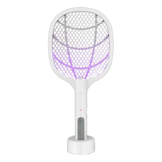 Mosquitera Eléctrica Swatter, 2 En 1 3000v Usb Error Recargable De La Lámpara De Mosquito De La Raqueta Con Base, Hogar Y Mosquitos Al Aire Libre Asesino De Insectos Para Mosquitos, Moscas, Abejas