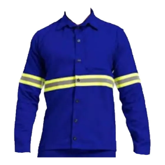 Camisa De Brim Aberto C/ Faixa Refletiva 