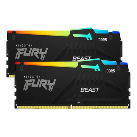 Memória Kingston Fury Beast Rgb 64gb 2x32gb 5600mhz Ddr5