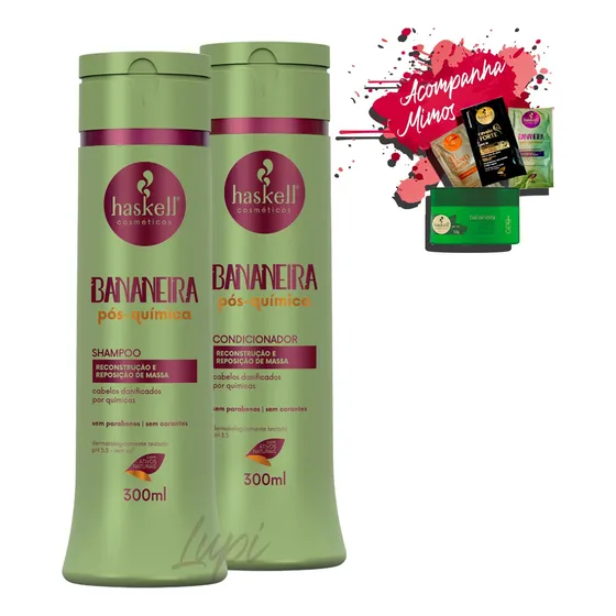 Kit Haskell Bananeira Shampoo Condicionador 300ml