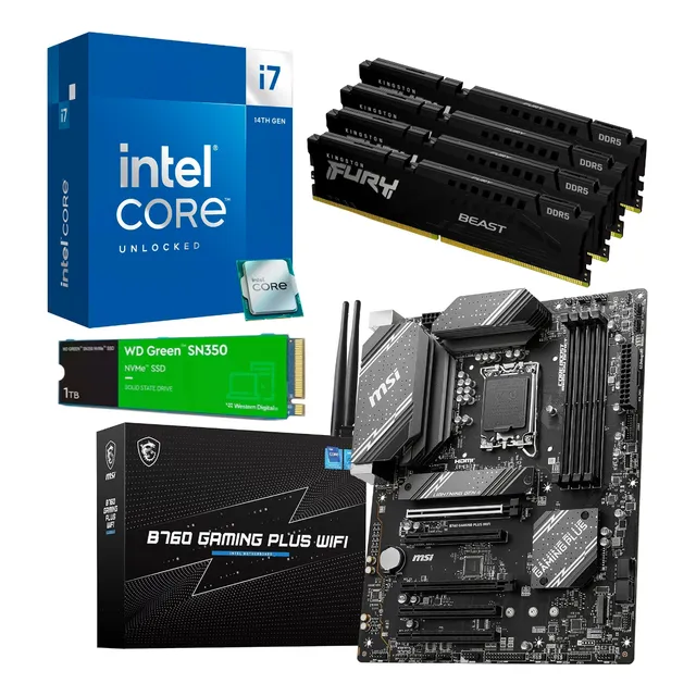 Kit Actualización Core I7 14700k Mother B760 Ram 128gb 1tb