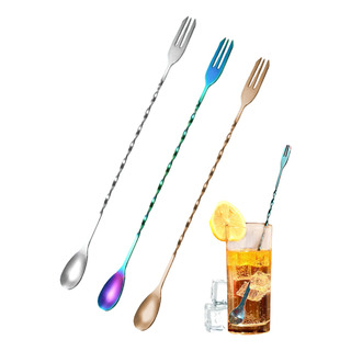 2pz Agitador Cuchara Mezcladora Cocteleria Acero Inoxidable 2pz Agitador Cuchara Mezcladora Cocteleria Acero Inoxidable
