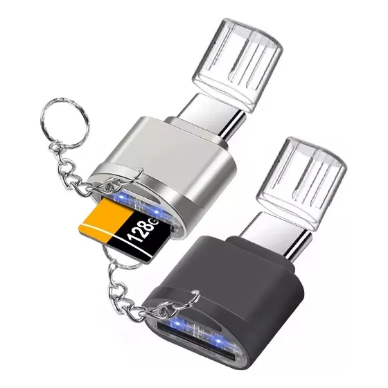 2 Lector Adaptadores Para Micro Sd Usb Tipo-c Alta Velocidad Color Negro Para iPhone iPad Android