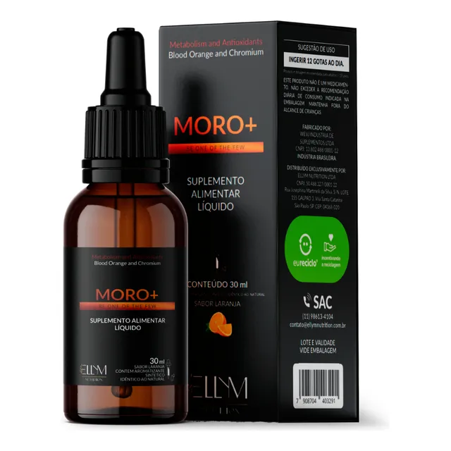Laranja Moro 100% Morosil Maxima Absorçao Gotas 30ml Ellym