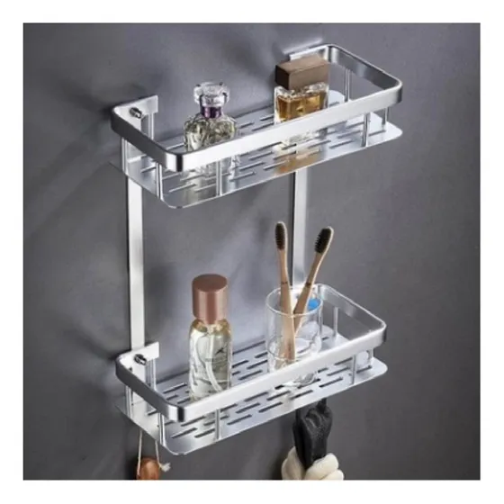 Estante Almacenamiento Para Baño Gfonix Dorado Pared Tipo 2b