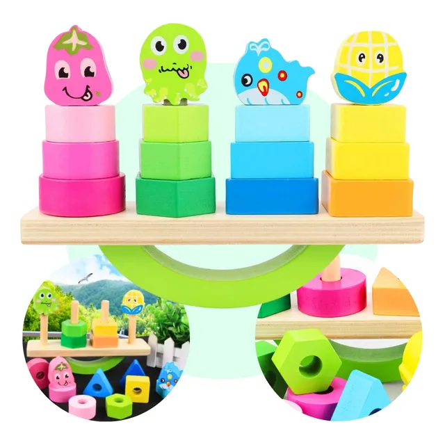 Juego De Madera De Encastre Balanza Con Animales Didactico