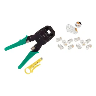 Alicate Crimpar Rj45 Rj11 Crimpador Cabo Rede +10 Conectores