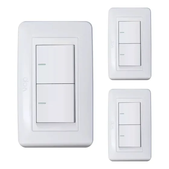 Pack X10 Und Interrup. Conmutable Doble Blanco Dev0005