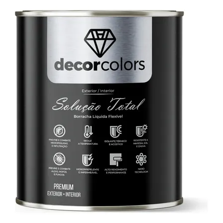 Tinta Borracha Líquida Solução Total 4,3 Kg - Decor Colors Cor Poseidon Tinta Borracha Líquida Decor Colors