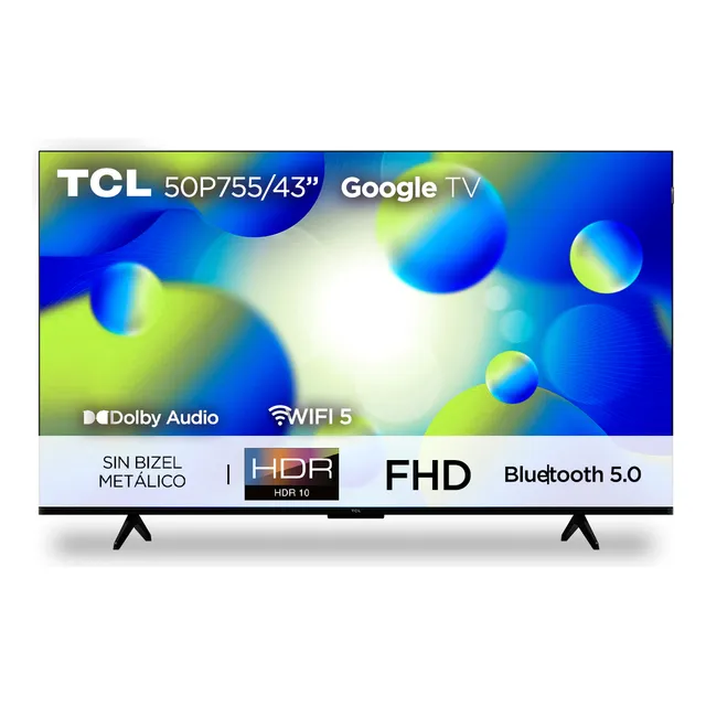 Televisor 43 Pulgadas 4k Uhd Led Smart Google Tv 43p755 Tcl