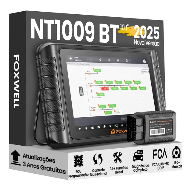 Scanner Automotivo Profissional Foxwell Nt1009 10.1 Can Fd
