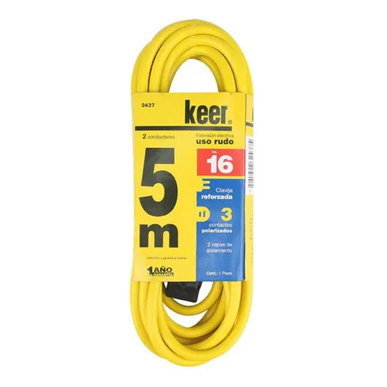 Extensión Eléctrica Uso Rudo 5 Mts Keer 2437