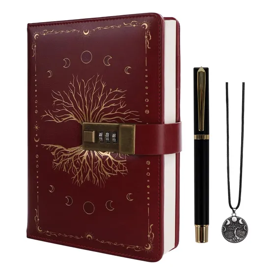 Agenda Tiefossi Con Candado, Cuaderno Vintage Con Diseño De 