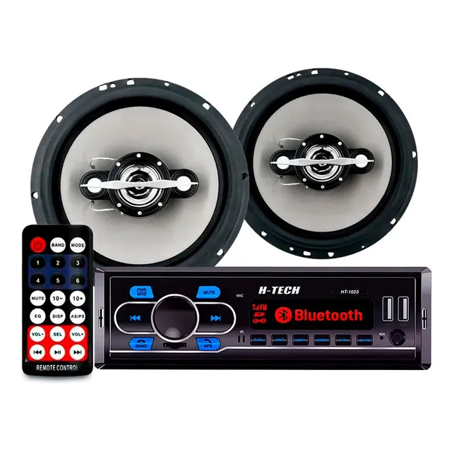 Par De Auto Falantes 6 Polegadas 140w + Radio Bluetooth Usb