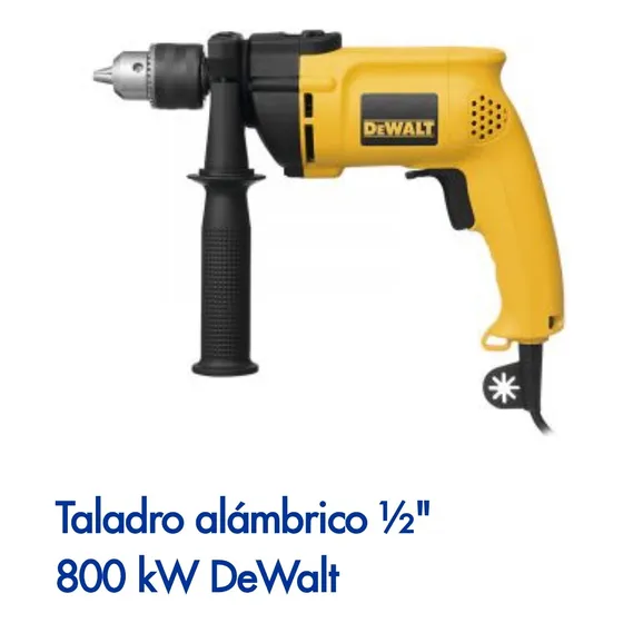 Taladro Percutor Dewalt De 1/2   (13mm)   Motor De 800w