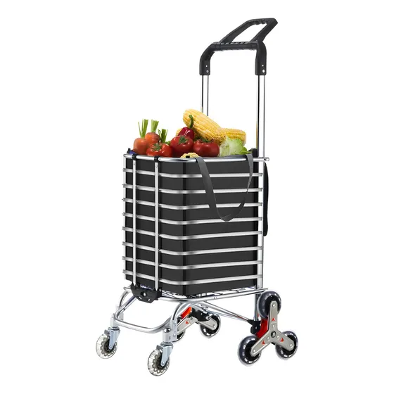 Carrito de compras plegable reforzado Raitot color negro