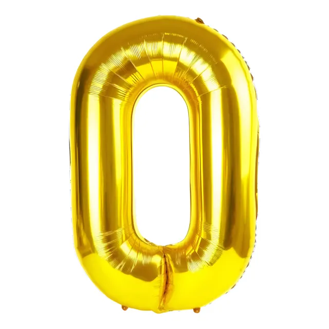 Globos De Números Color Dorado 80cm