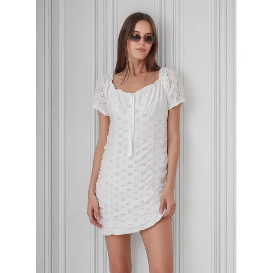 Vestido Adele Broderie Con Lycra Elastizado Arizona Guk196