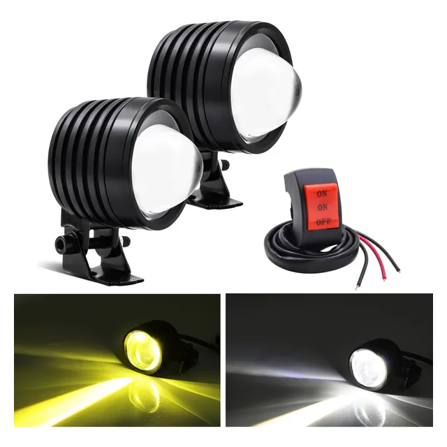 Foco Led Para Motocicleta Amarillo Blanco 12 V 24 Luz Calle