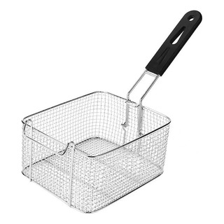 Cesta Para Freír Profunda Con Mango Largo De Malla Metálica Cesta Para Freír Profunda Con Mango Largo De Malla Metálica