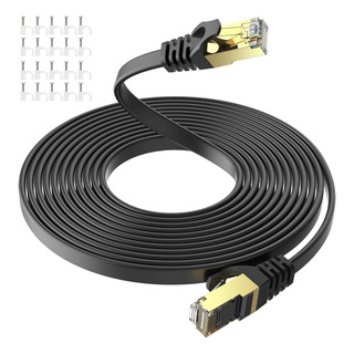 Cable Rojo Rj45 Ethernet Cat 8 Categoría 8 - 20 Metros Plano Cable Rojo Rj45 Ethernet Cat 8 Categoría 8 - 20 Metros Plano