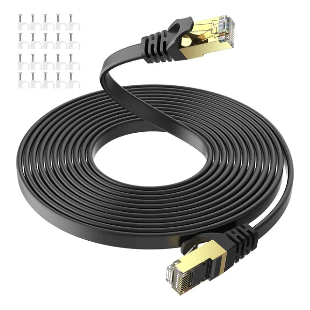 Cable Rojo Rj45 Ethernet Cat 8 Categoría 8 - 20 Metros Plano