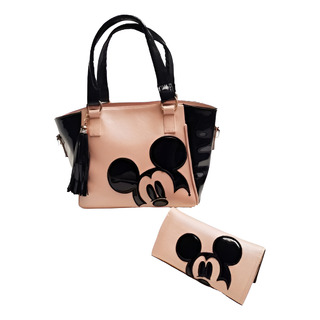 Set Combo Bolsa Mickey Charol + Cartera Mickey Color Nude Set Combo Bolsa Mickey Charol + Cartera Mickey Color Nude