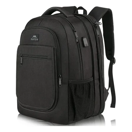 Mochila De Viaje Matein 1364 Mochila Para Laptop De 15.6 Pulgadas 36.8 L Expandible Grande Capacidad Mejor Mochila Para Escolar Impermeable Y Antirrobo