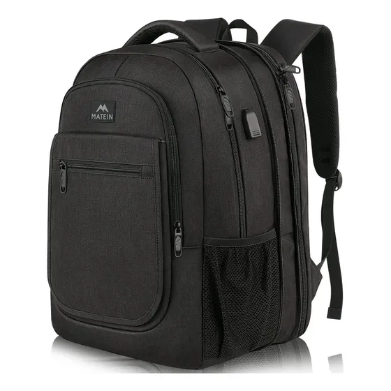 Mochila De Viaje Matein 1364 Mochila Para Laptop De 15.6 Pulgadas 36.8 L Expandible Grande Capacidad Mejor Mochila Para Escolar Impermeable Y Antirrobo