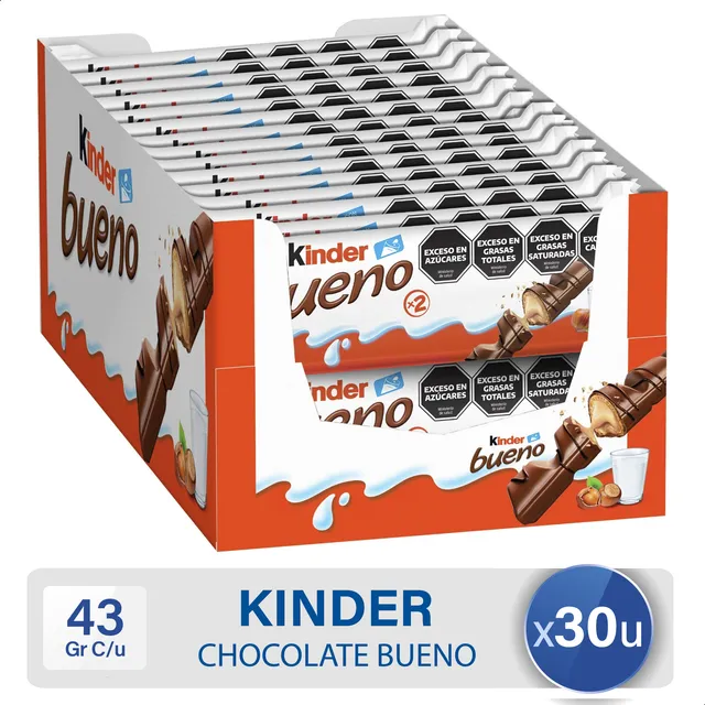 Kinder Bueno Chocolate Crema Avellanas Caja X30 Unidades