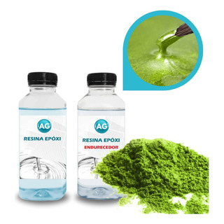 Resina Epóxi 1kg + Pó Metálico Verde Floresta Ag Resina Epóxi 1kg + Pó Metálico Verde Floresta Ag