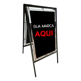 Cavalete De Ferro Com Banner Personalizado 70x130cm Cavalete De Ferro Com Banner Personalizado 70x130cm
