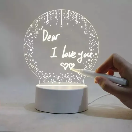 Lampara Led Pizarra De Acrilico Decorativo Tablero De Notas