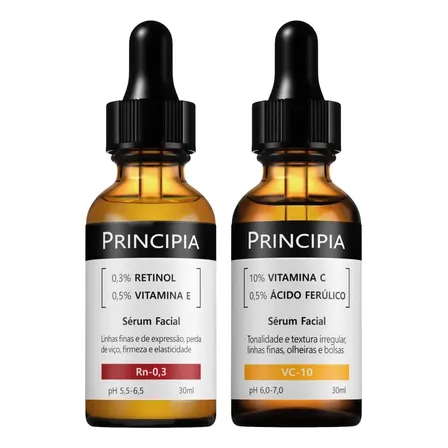 Principia Kit Tratamento C/ 2 Séruns Vitamina C 10 + Retinol