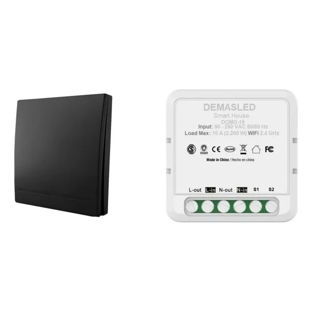Interruptor De Pared 1 Vía Inalámbrico + Receptor Smart Wifi