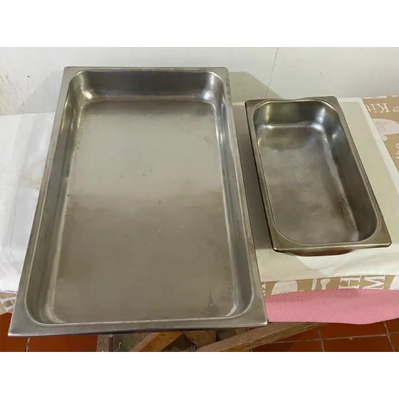 Set 2 Bandejas Para Baño María De Acero Inox