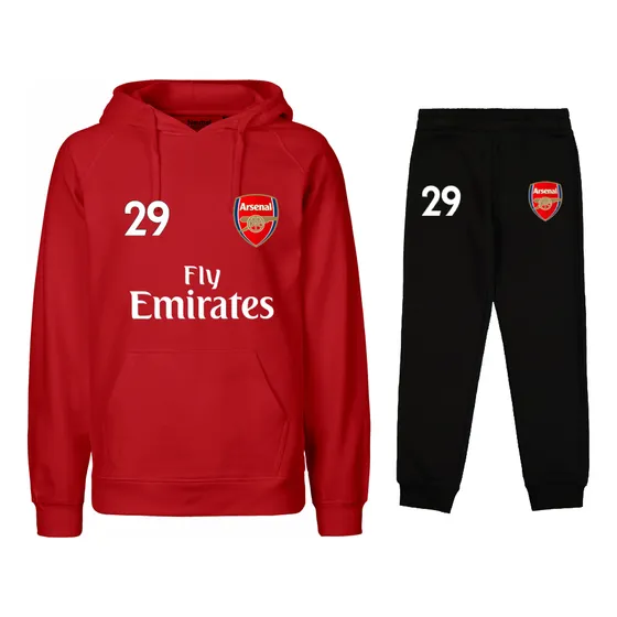 Conjunto Deportivo Xhaka, Odegaar, Rice / Canguro + Pantalon Rojo Lisa M Havertz