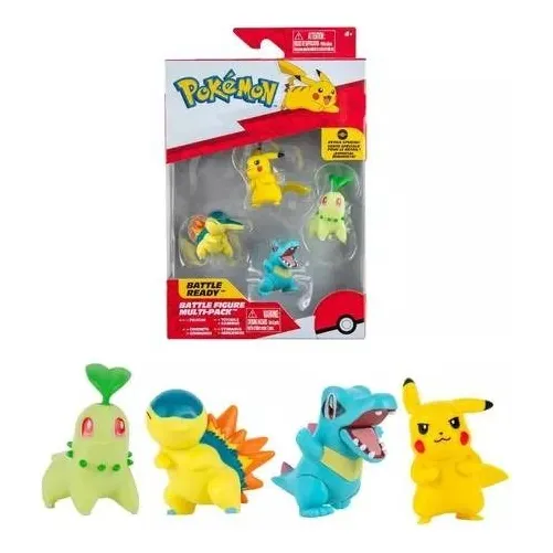 Figura De Pokemon Pikachu, Totodile, Chikorita Y Cyndaquil