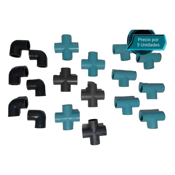 Codo, Tee, Cruz Plasticas 1/2 Pvc P/ Aguas Blanca Fria 5 Und
