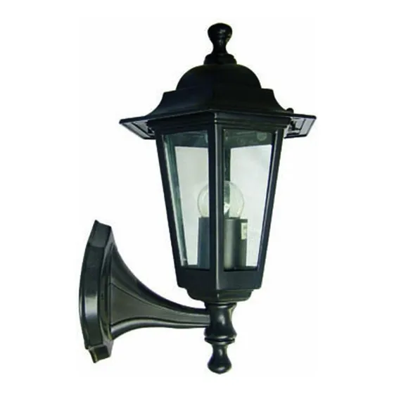 Farol Chapa 6 Caras Sujeción Inferior Negro Ip44 E27 