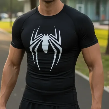Camisa Compressão Aranha Venom Academia Proteção Solar Gym