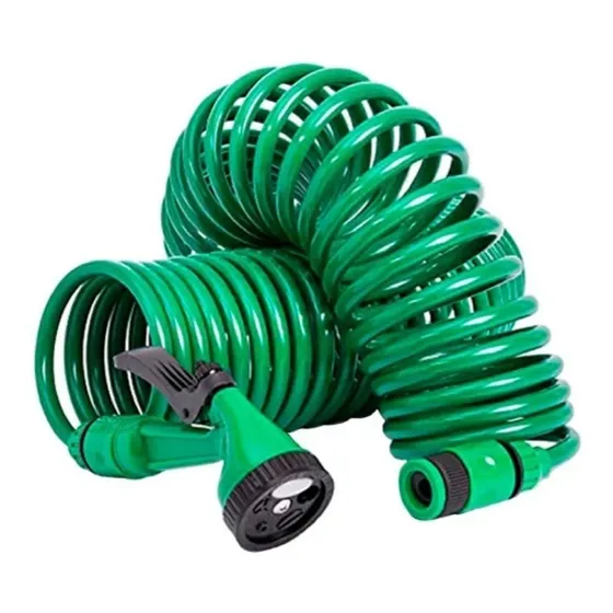 Manguera Espiral Expandible Hogar Casa Jardin 15 Mts Color Verde