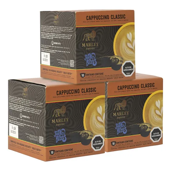Cafe Talkin Blues Cappuccino Classic Marley Coffee X3 Cajas