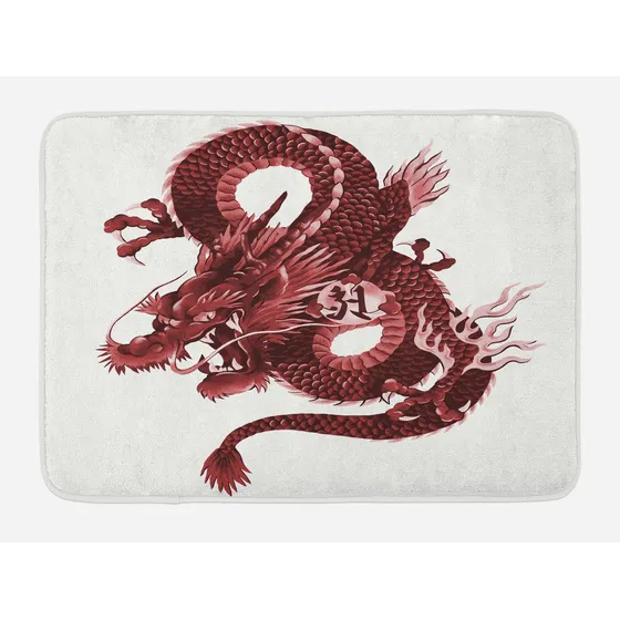 Alfombrilla Baño Ambesonne Japon Dragon Tatsu Deidad Simbolo