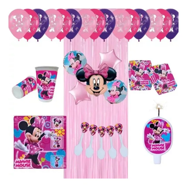 Decoración Completa Globos De Minnie Mouse Para Cumpleaños